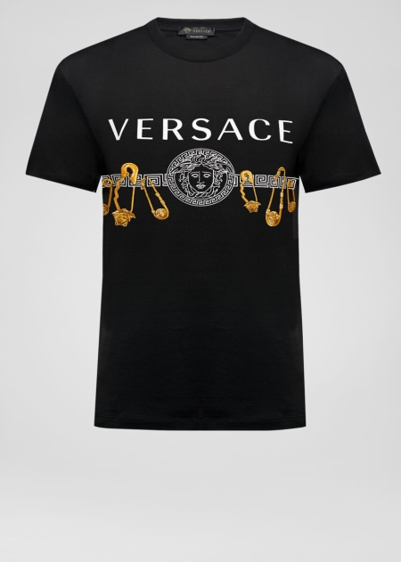 Versace Safety Pin Print T-shirt Herr - 057928BWH